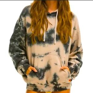 Aviator Nation unisex hoodie in dusty tan navy size small